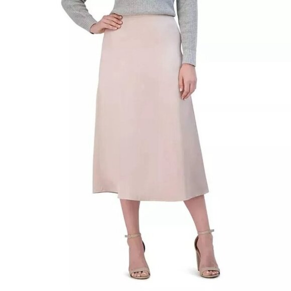 French Connection Dresses & Skirts - NWT French Connection Satin A-Line Midi Skirt Elegant Silky Cottagecore Size L